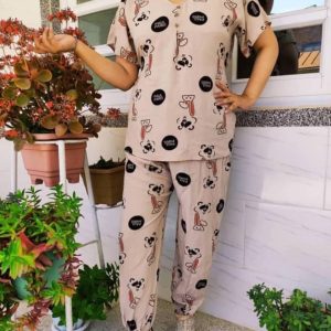 تیشرت شلوار نخ نساجی استیکری