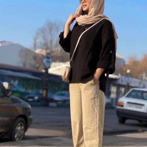 لینن سرآستین دکمه