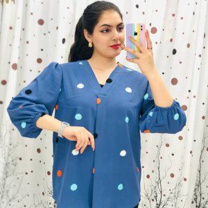 شومیز توپی یقه v