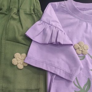 تیشرت و شلوارک کتان دخترانه