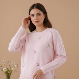 بلوز بافت زنانه گلدوزی شده